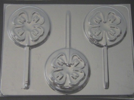 721 Four H Clover Chocolate or Hard Candy Lollipop Mold